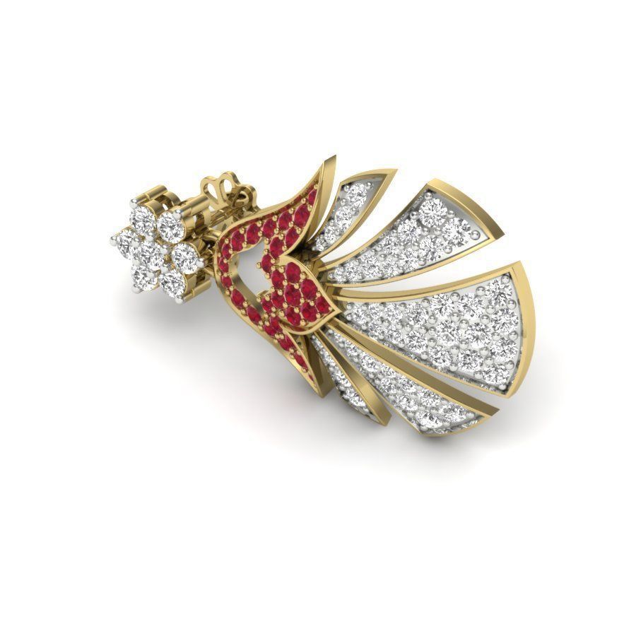 Women earrings 3dm render detail 3D print model 3D print model_4