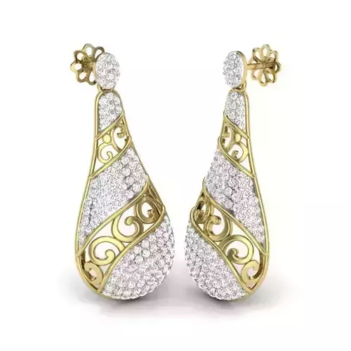 Women earrings 3dm render detail 3D print model