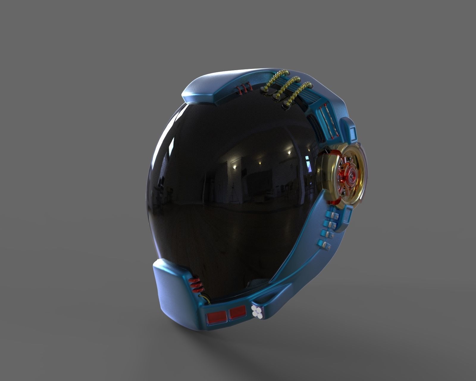 sci fi helmet Free 3D model_3