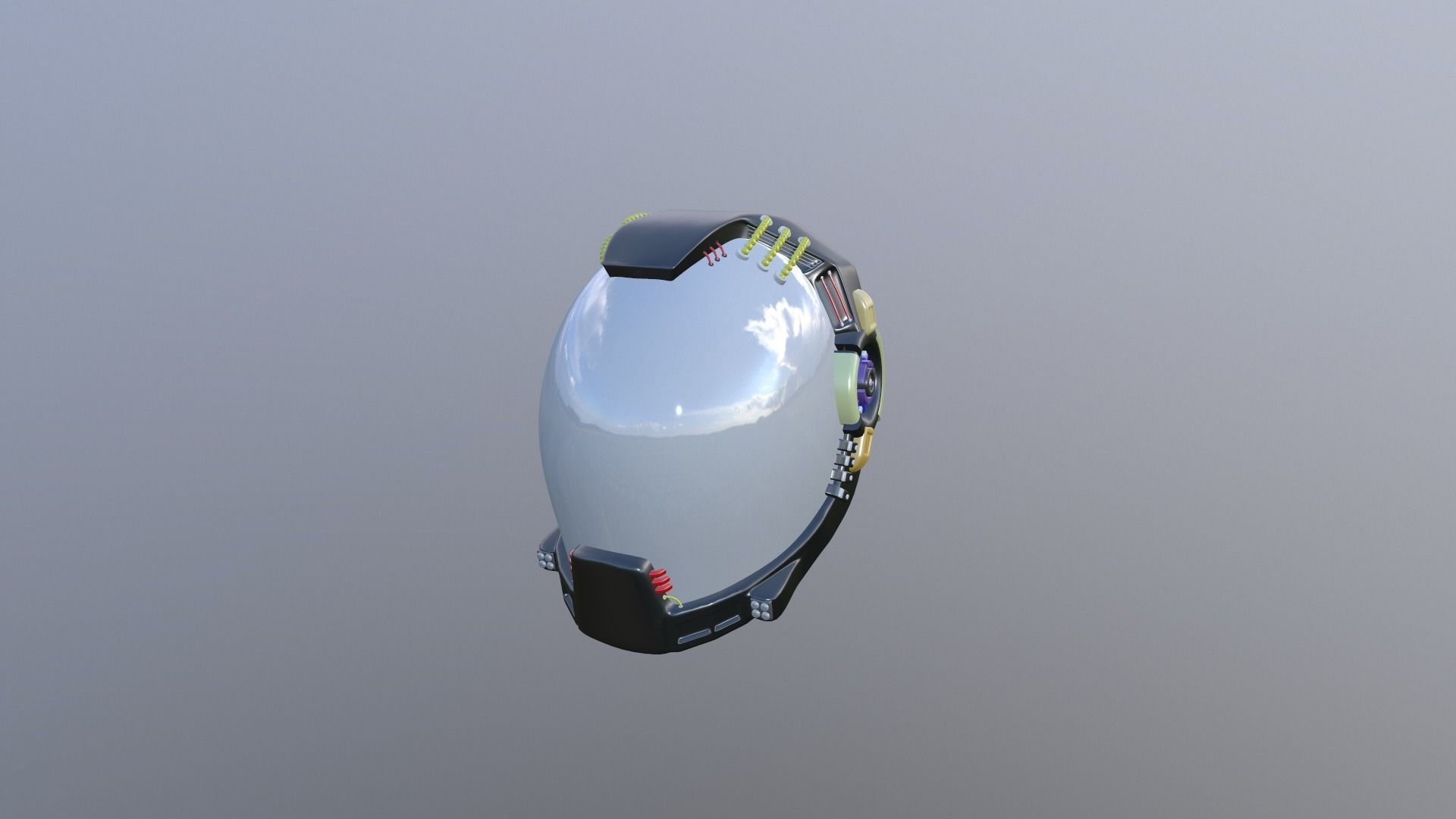 sci fi helmet Free 3D model_9