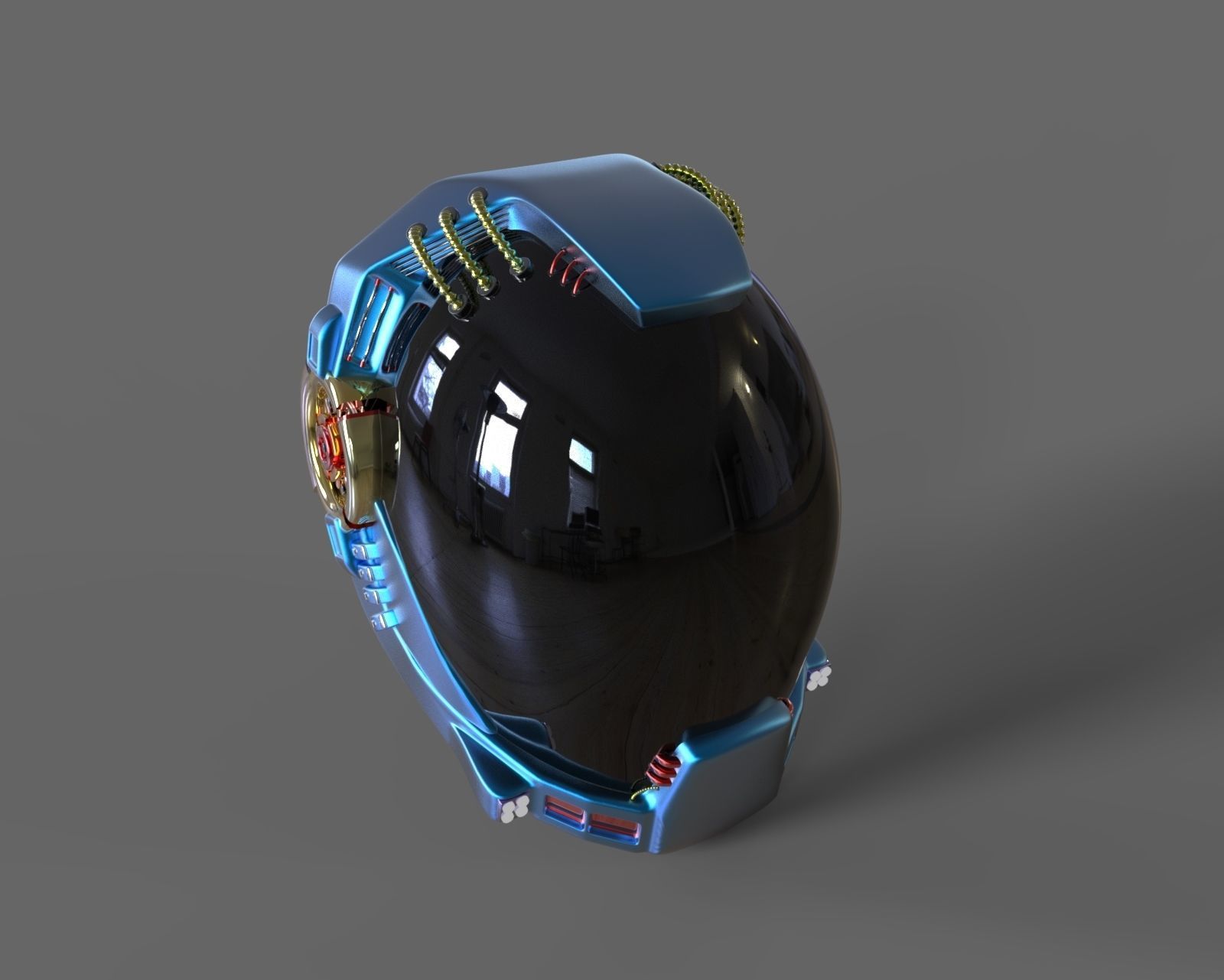 sci fi helmet Free 3D model_0