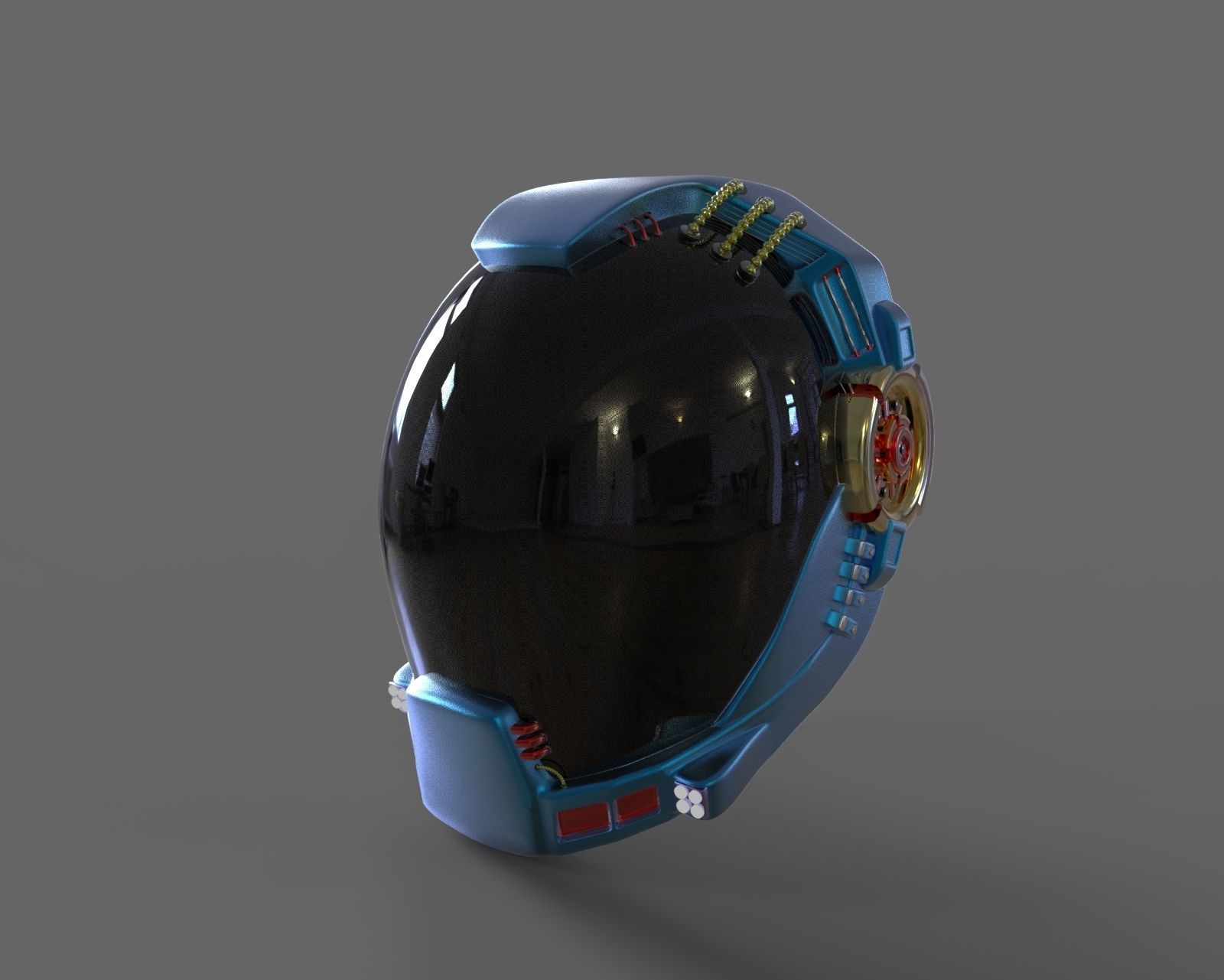 sci fi helmet Free 3D model_4