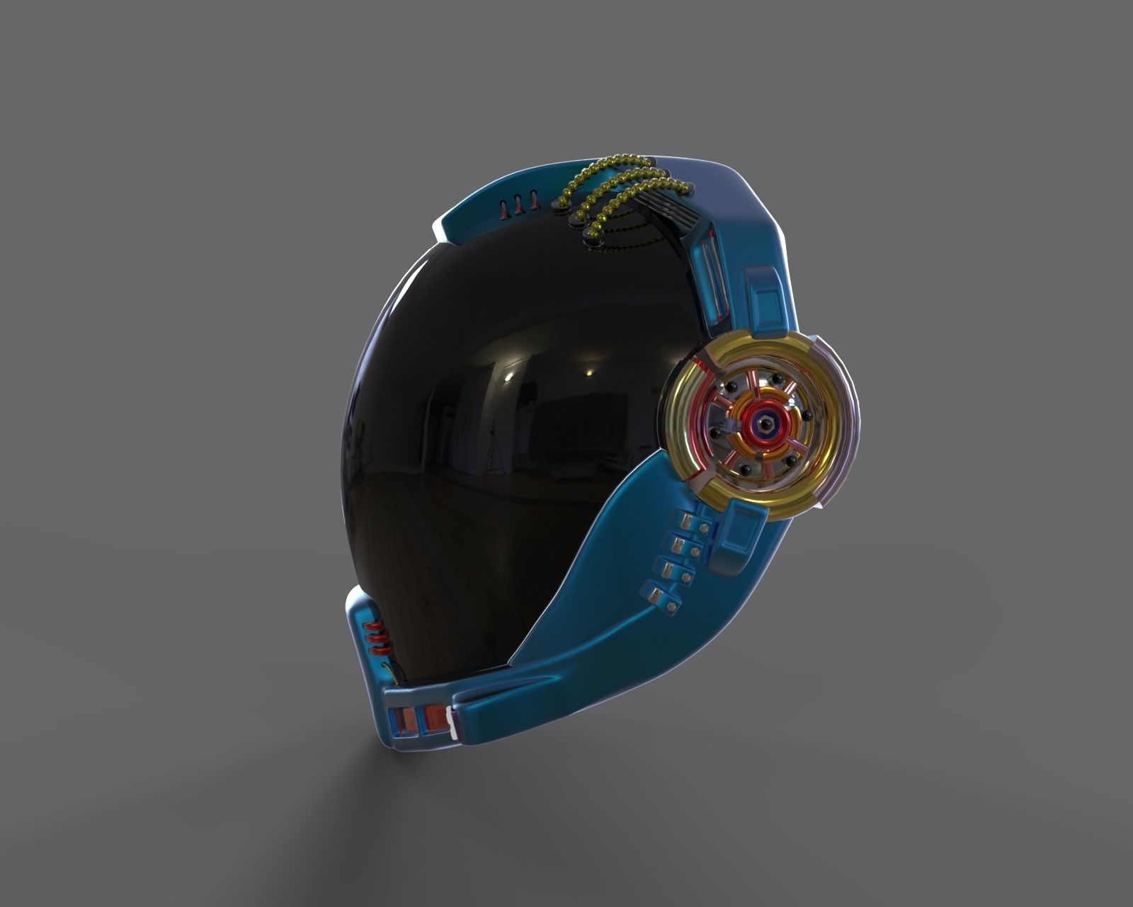 sci fi helmet Free 3D model_5