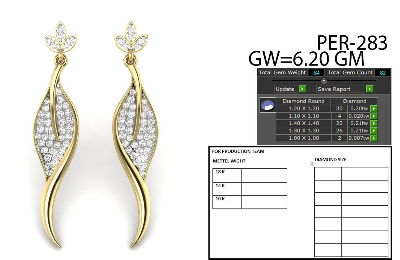 Women earrings 3dm render detail 3D print model 3D print model_5
