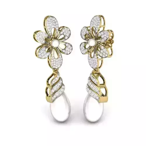 Women pearl earrings 3dm render detail 3D print model