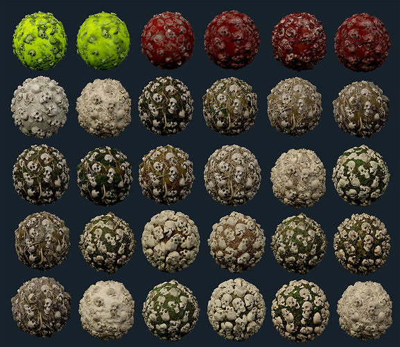 30 Skulls Seamless PBR Texture Pack Texture