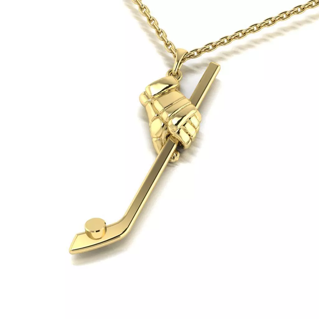 Pendant hockey stick 3D print model_0