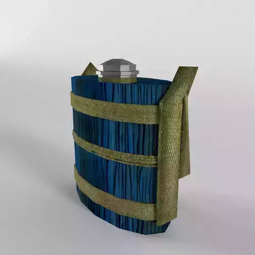 Vintage Indian Water Bottle  low-poly Low-poly 3D model