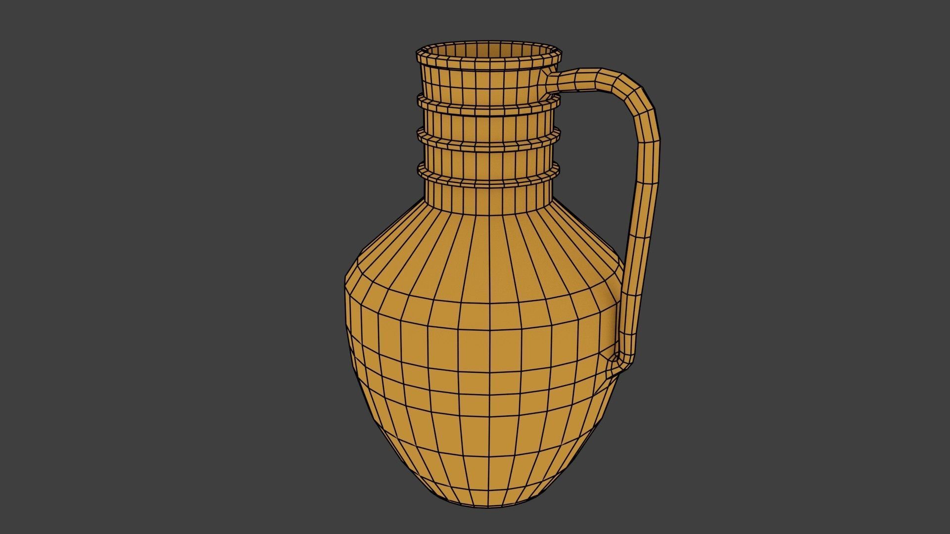 Ceramic Pitcher Low-poly 3D model_4