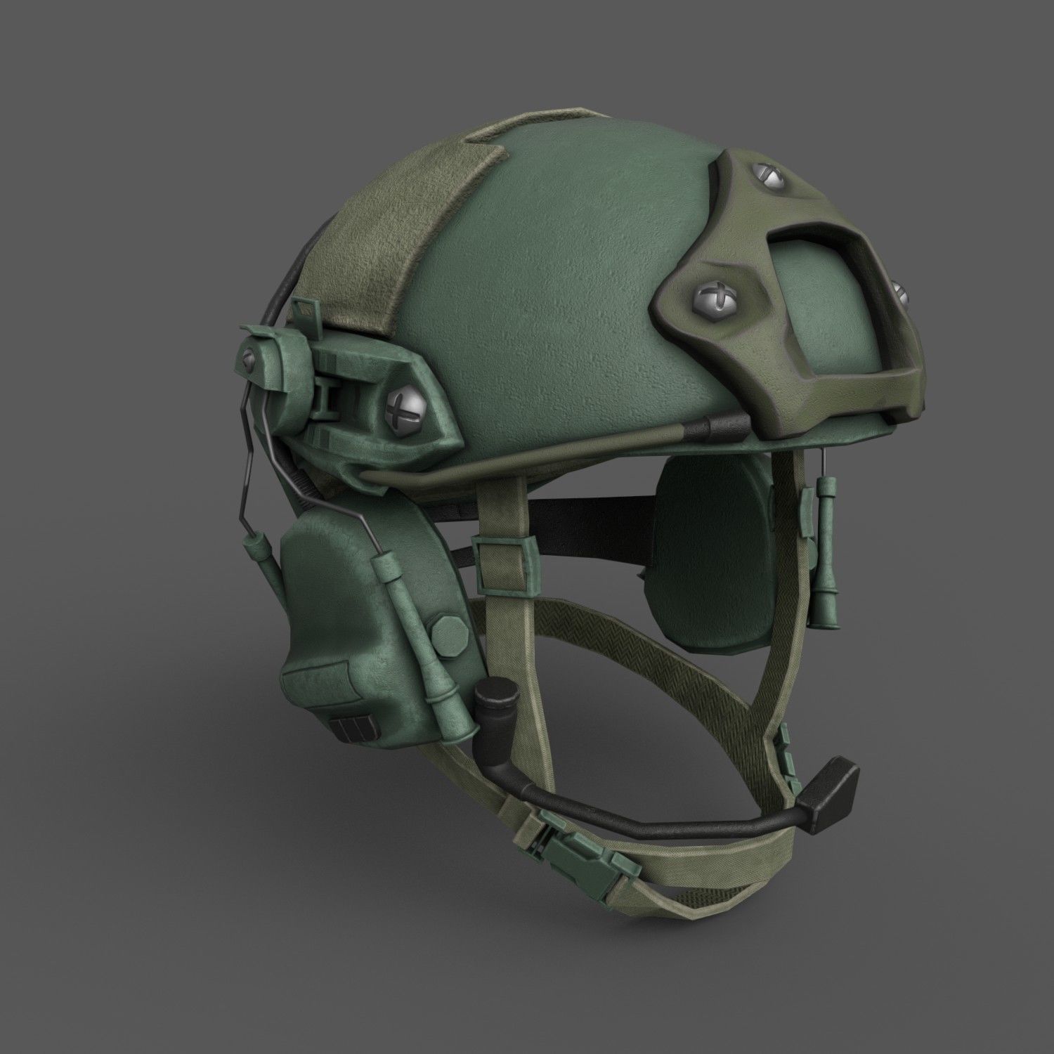 Helmet military Scifi ver 3 Low-poly 3D model_2
