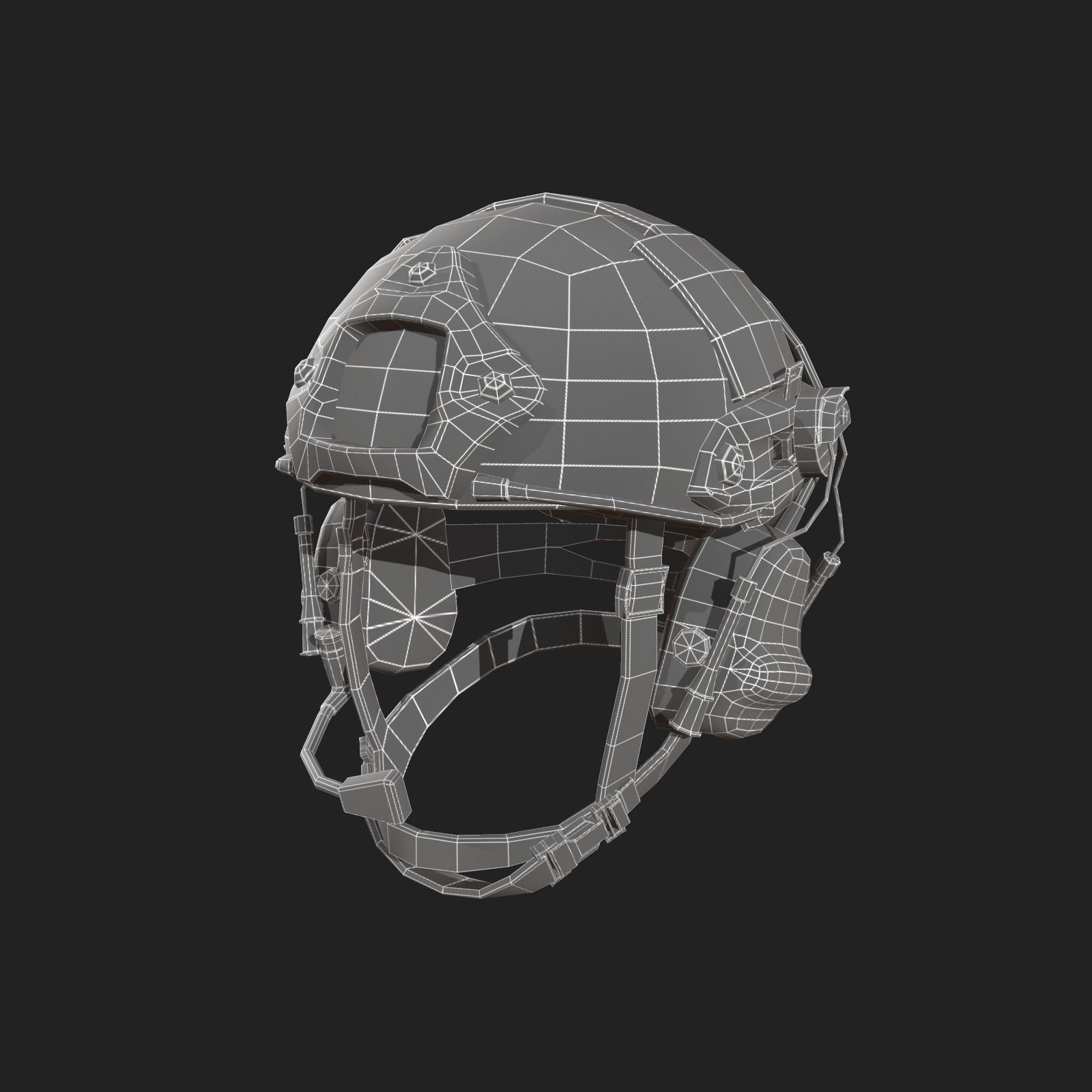 Helmet military Scifi ver 3 Low-poly 3D model_4