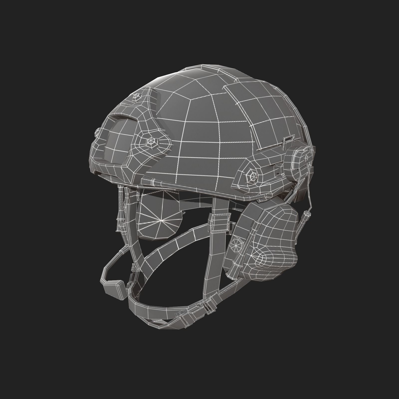 Helmet military Scifi ver 3 Low-poly 3D model_6