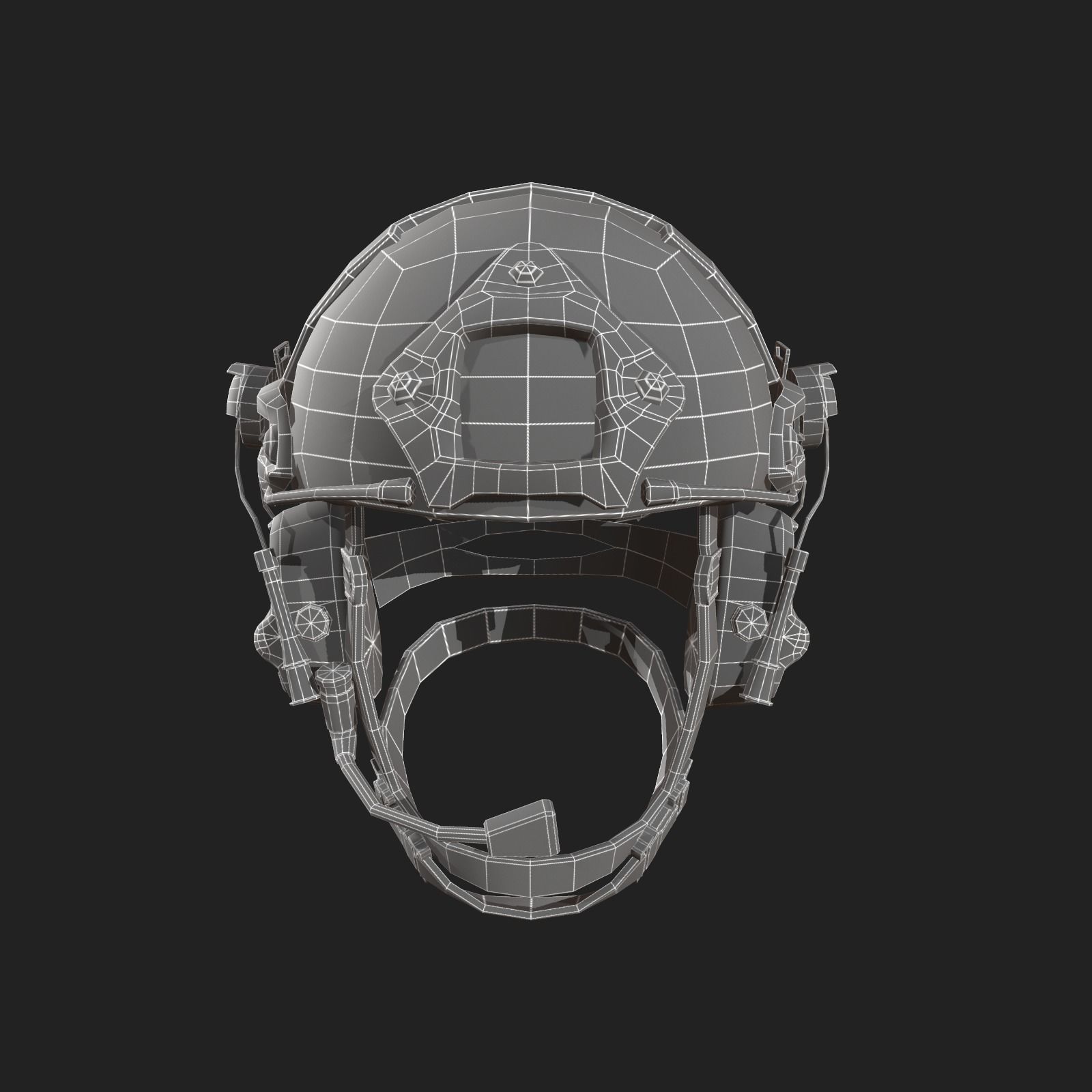 Helmet military Scifi ver 3 Low-poly 3D model_5