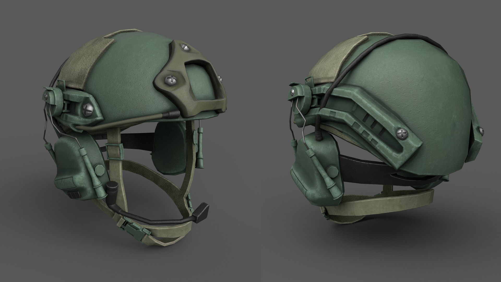 Helmet military Scifi ver 3 Low-poly 3D model_3