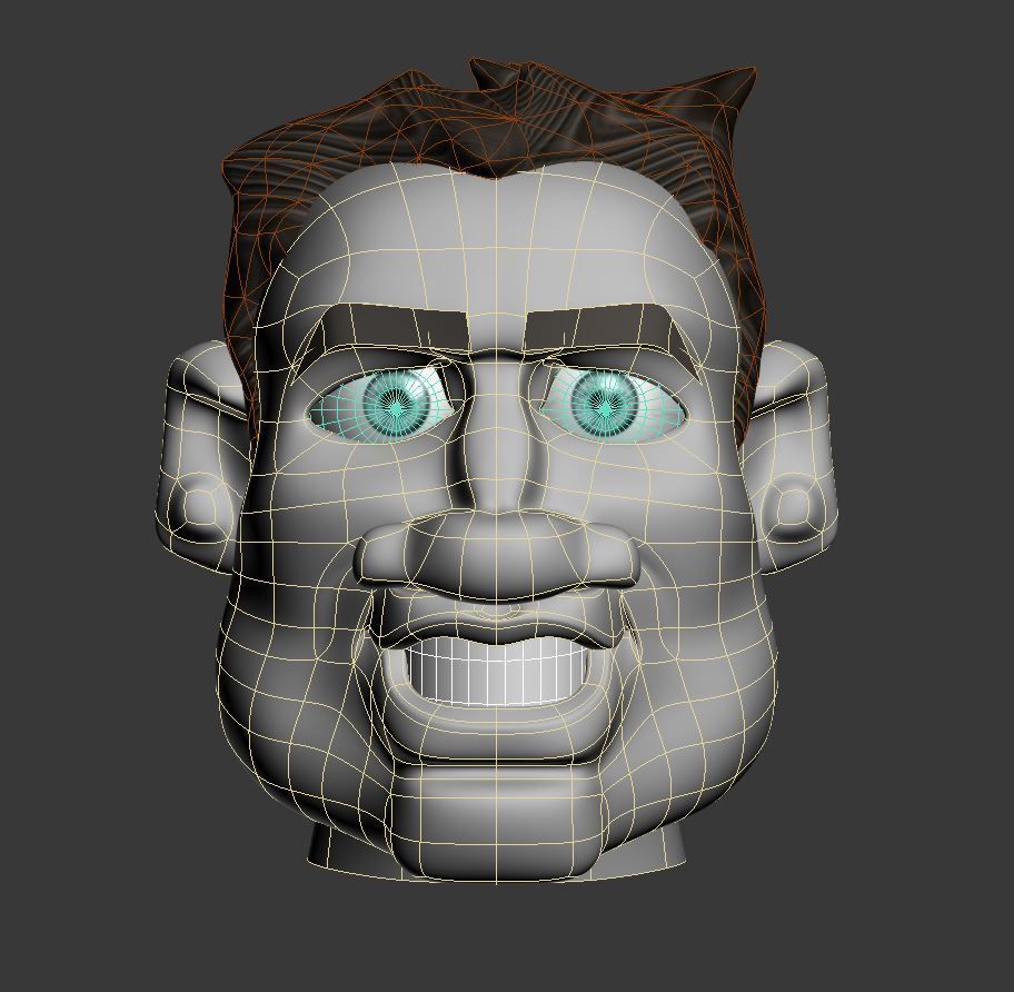 Caricature Man Face 3D model_3