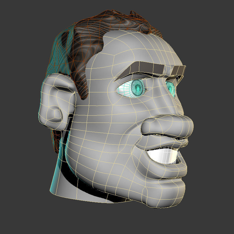 Caricature Man Face 3D model_1