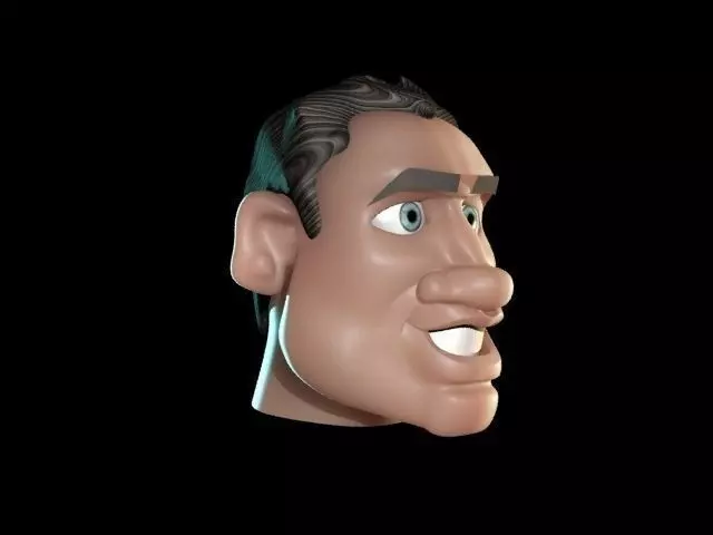 Caricature Man Face 3D model_0