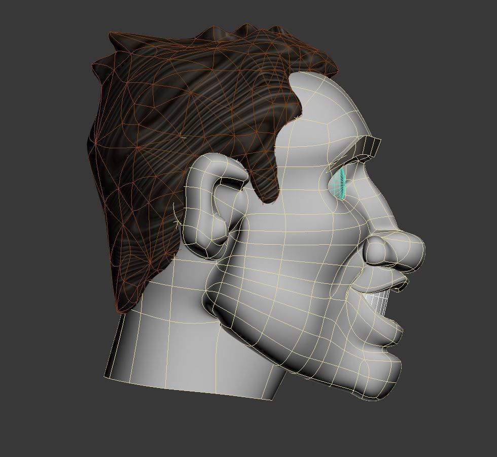 Caricature Man Face 3D model_4