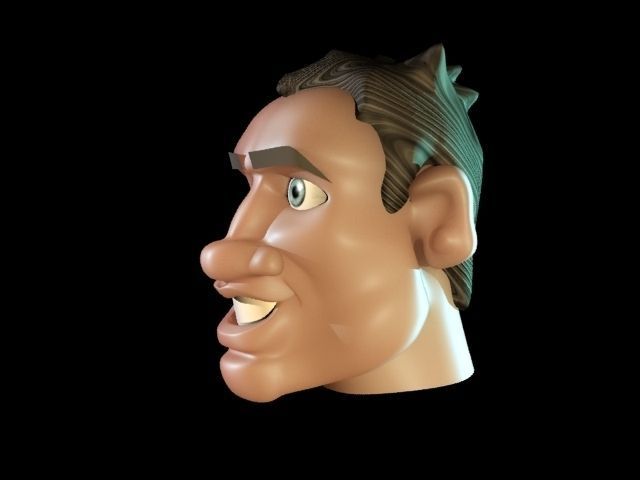 Caricature Man Face 3D model_2