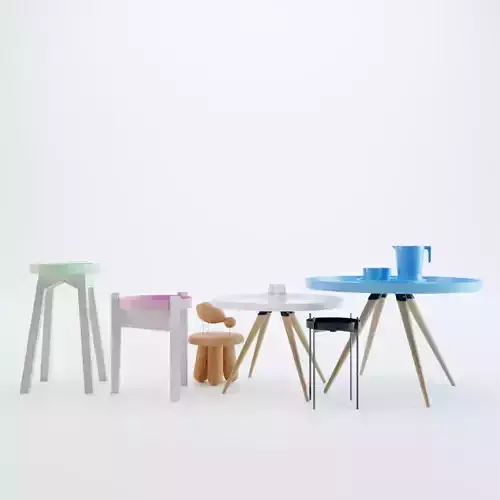 Tiny Tables Set 3D model Tiny Tables Set 3D model