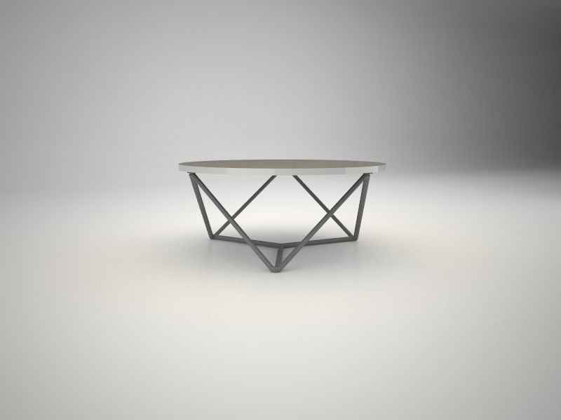 Table coffee with metal base 3D model_4