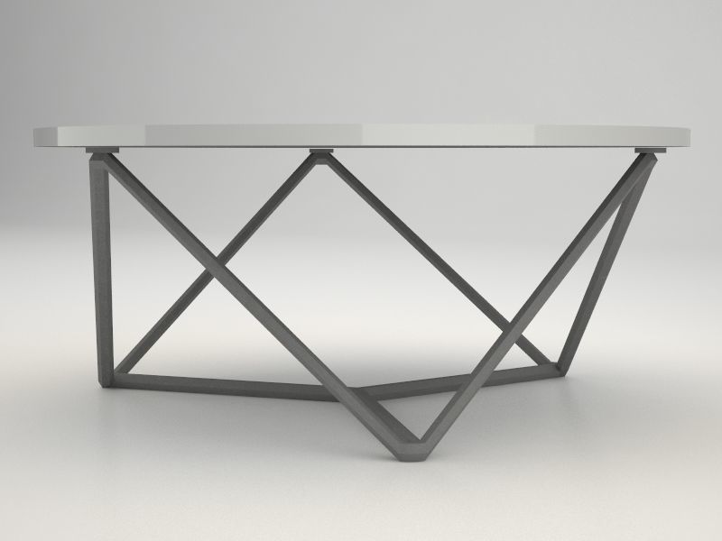 Table coffee with metal base 3D model_3