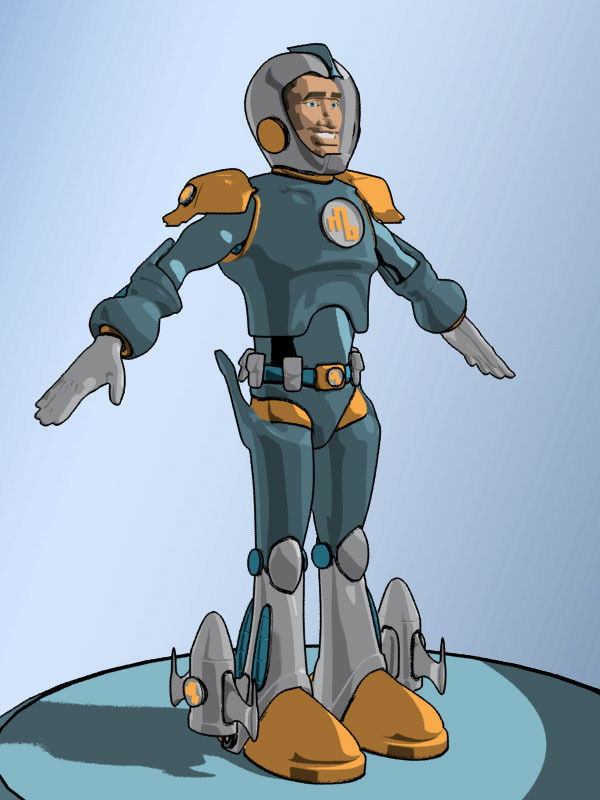 Cartoon Spaceman 3D model_6