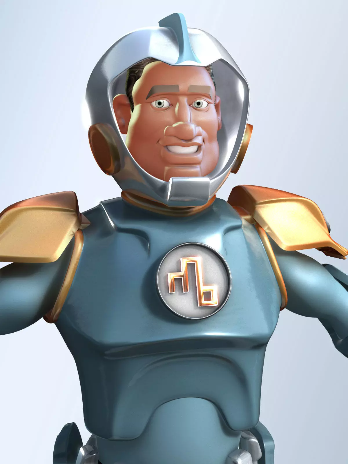 Cartoon Spaceman 3D model_0