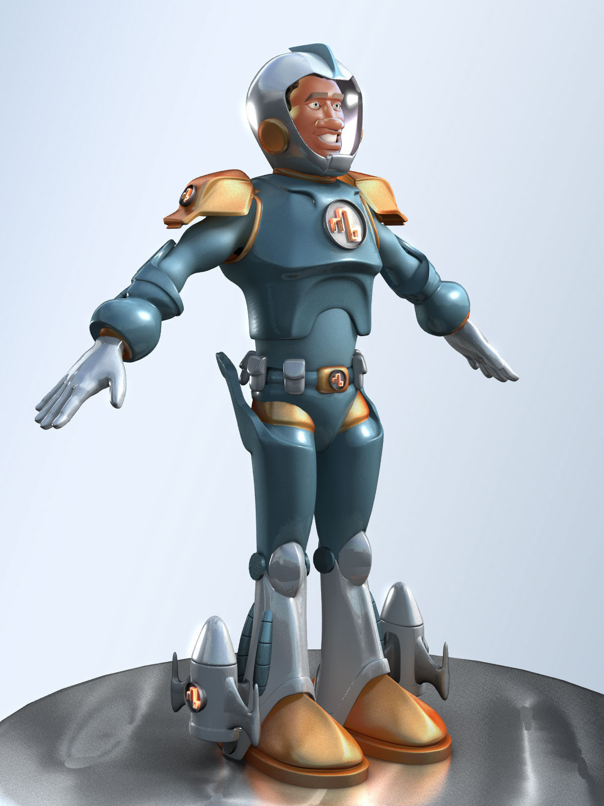 Cartoon Spaceman 3D model_2