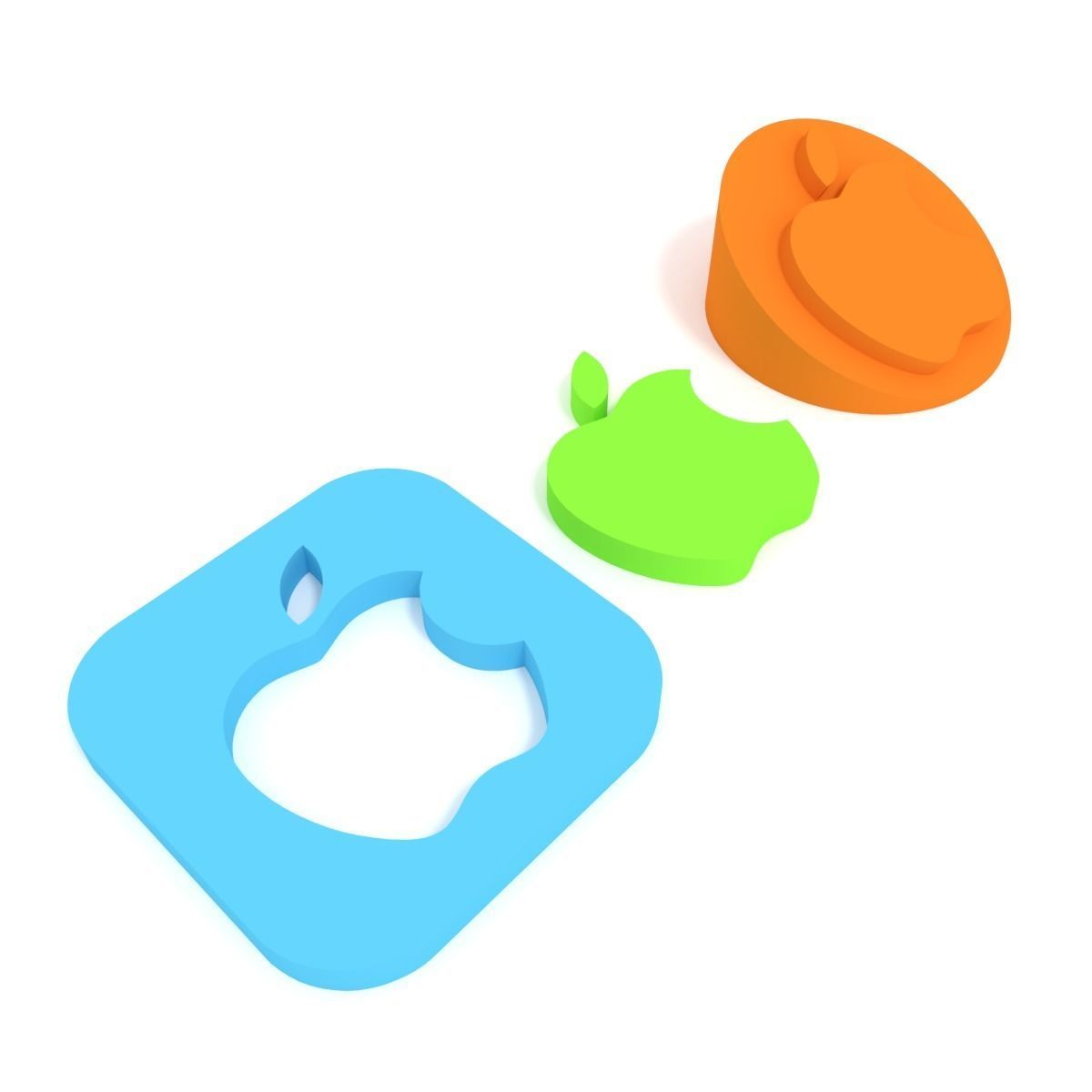 Apple Logo - 3 Versions 3D print model_1