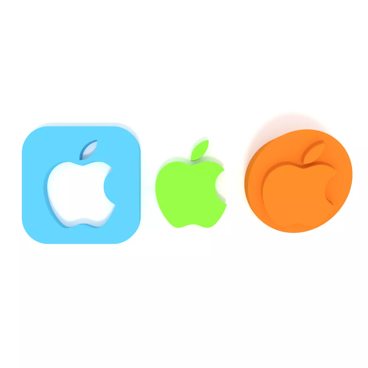 Apple Logo - 3 Versions 3D print model_0