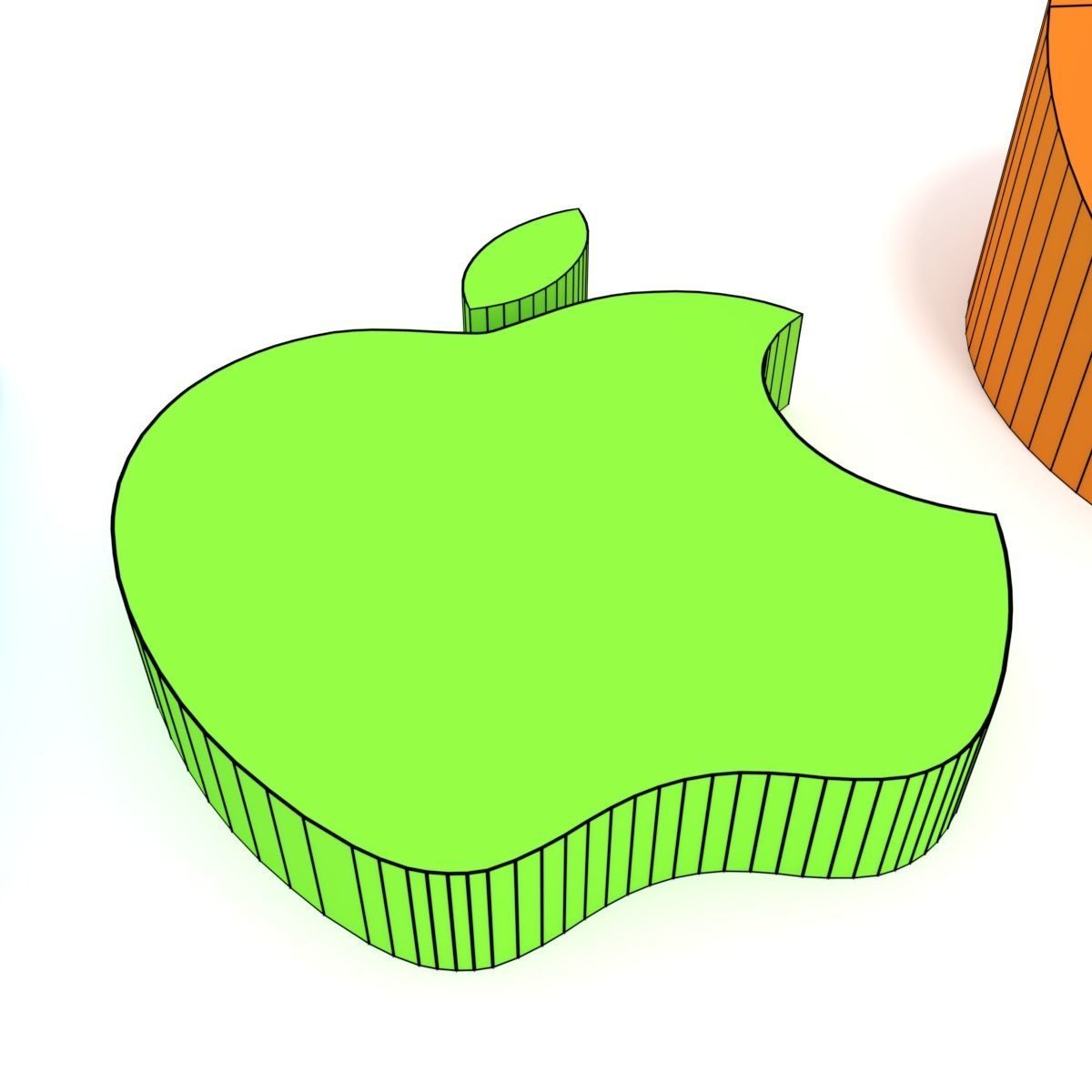 Apple Logo - 3 Versions 3D print model_4