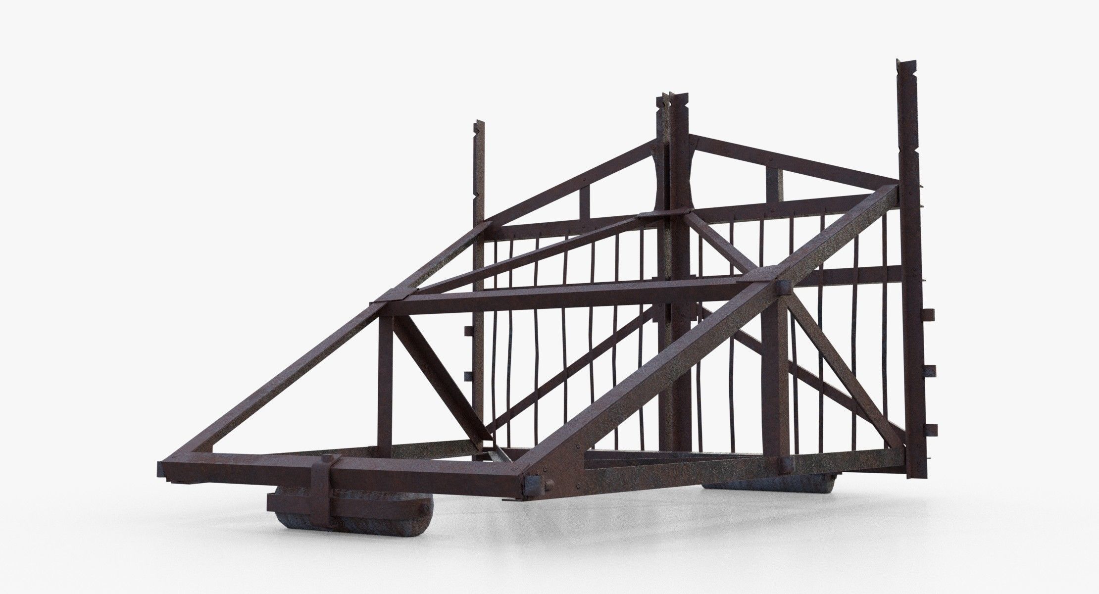 Belgian Gate Low-poly 3D model_4