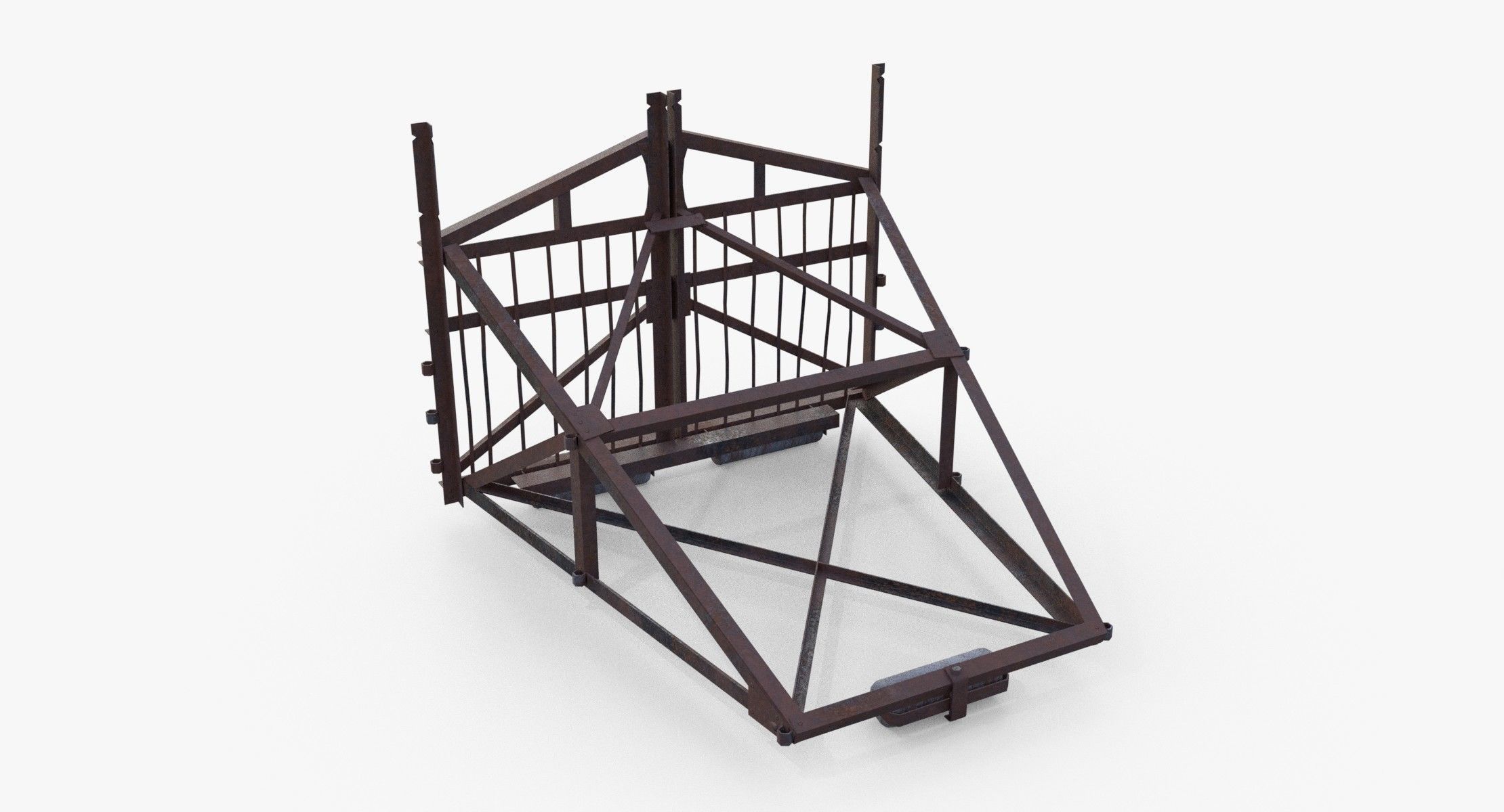 Belgian Gate Low-poly 3D model_3