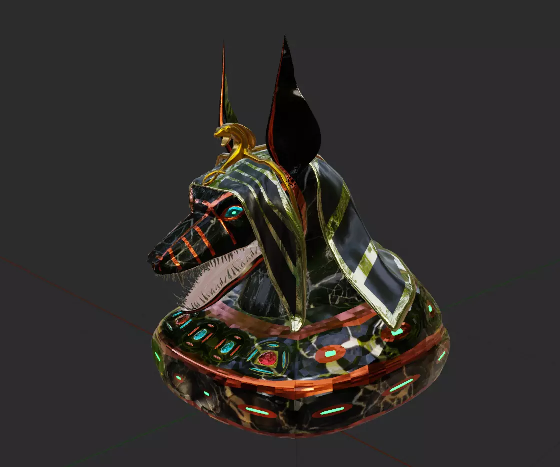 Anubis head 3D model_0