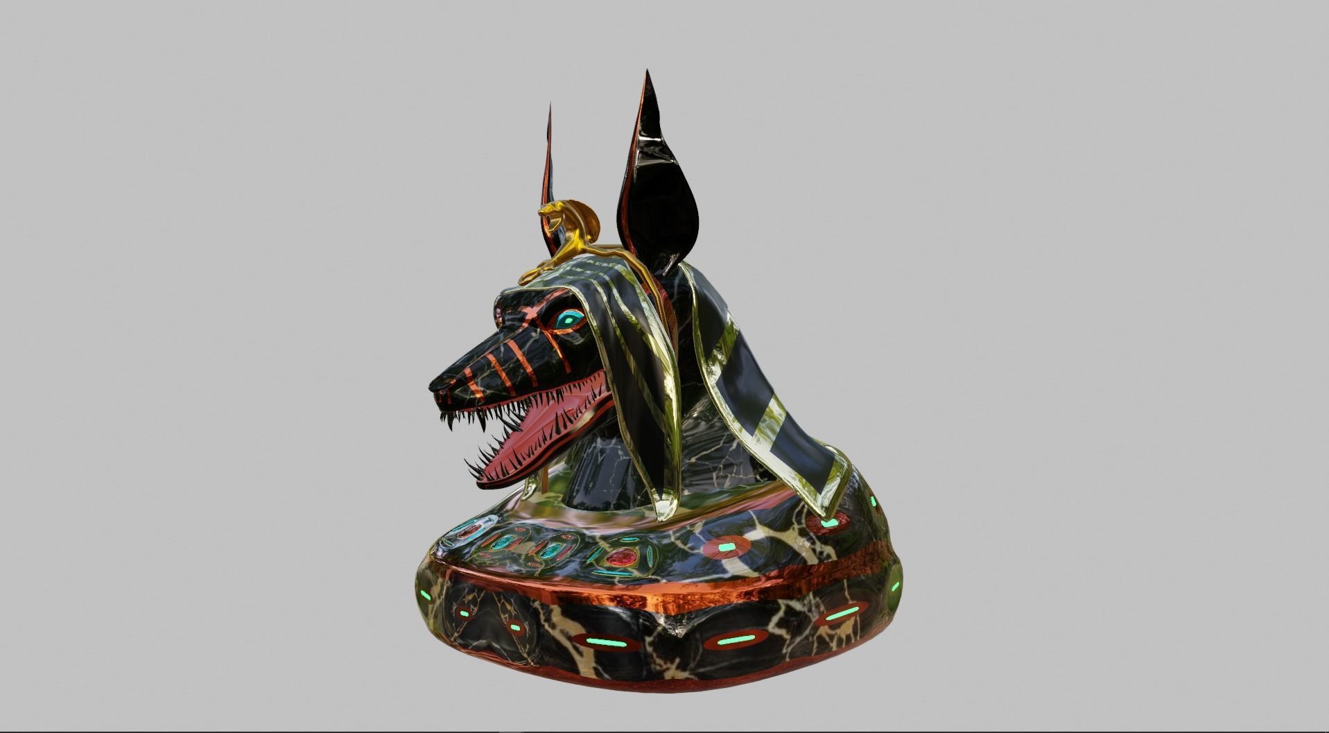 Anubis head 3D model_4