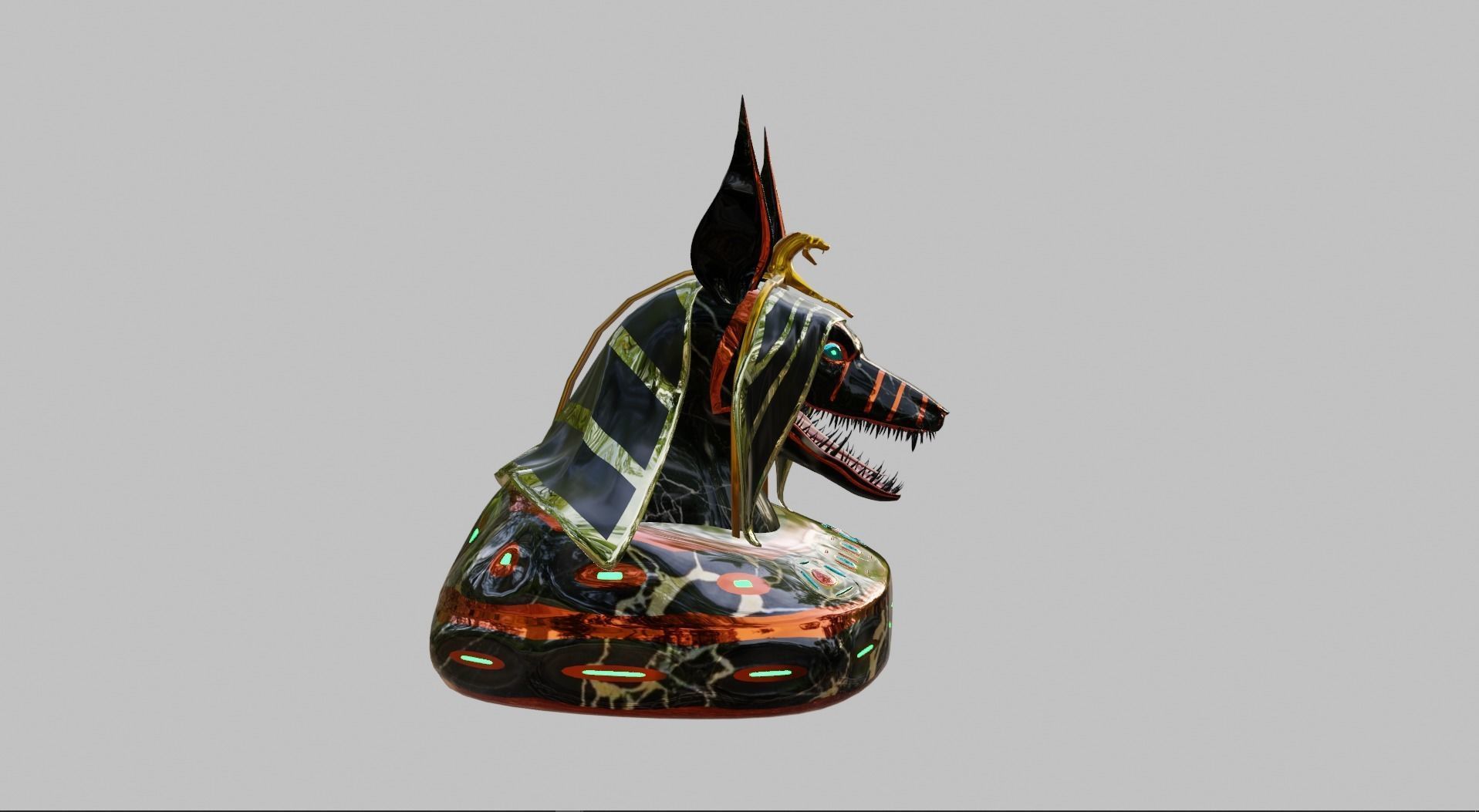 Anubis head 3D model_5