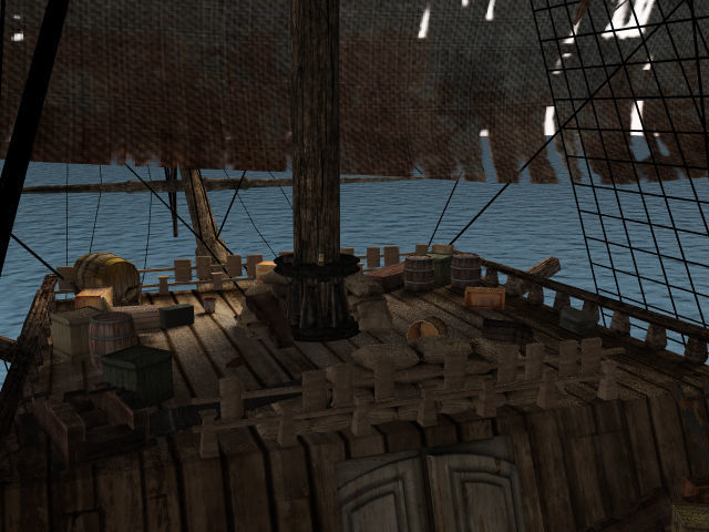 Three-deck linear galleon period 16-18 century Pirate ship Low-poly 3D model_17