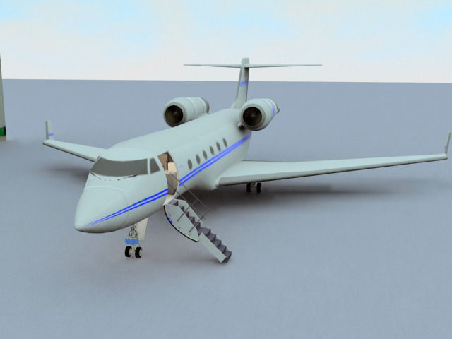 Commercial Passenger Airplane 3D model_3