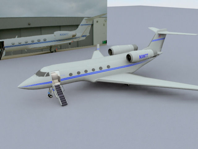 Commercial Passenger Airplane 3D model_4