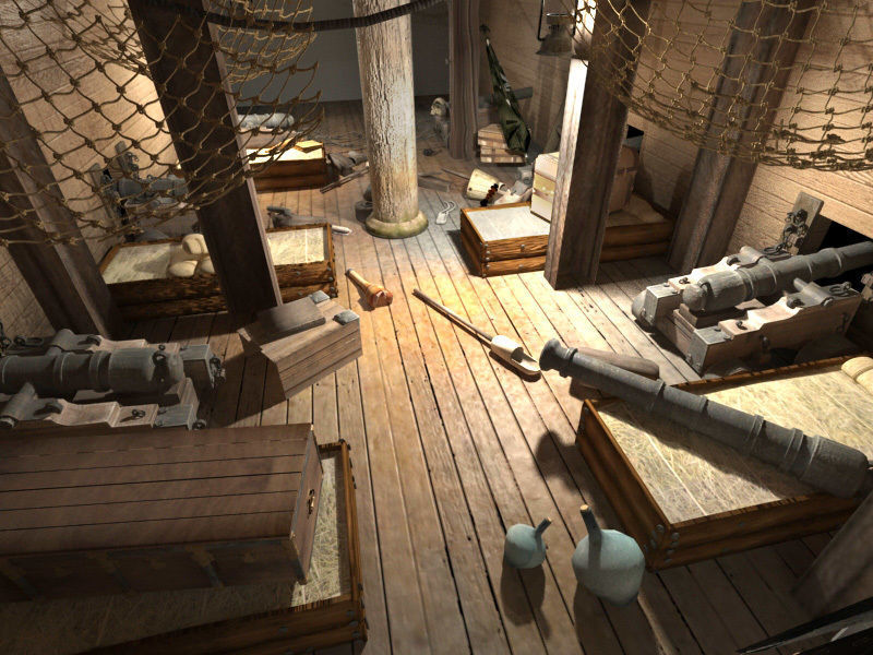 Cabin to sleep pirate ship 3D model_5