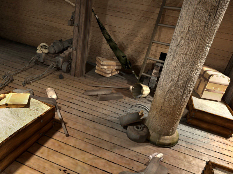 Cabin to sleep pirate ship 3D model_3