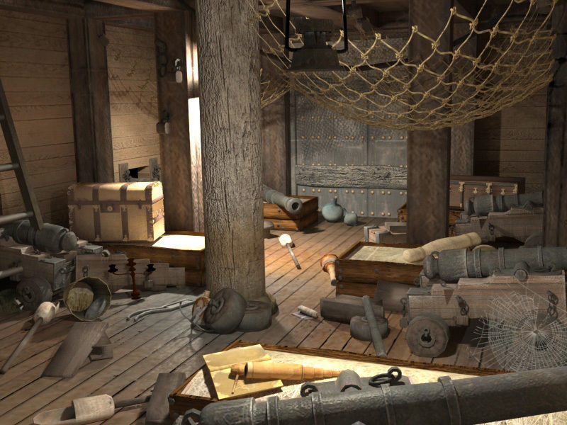 Cabin to sleep pirate ship 3D model_2
