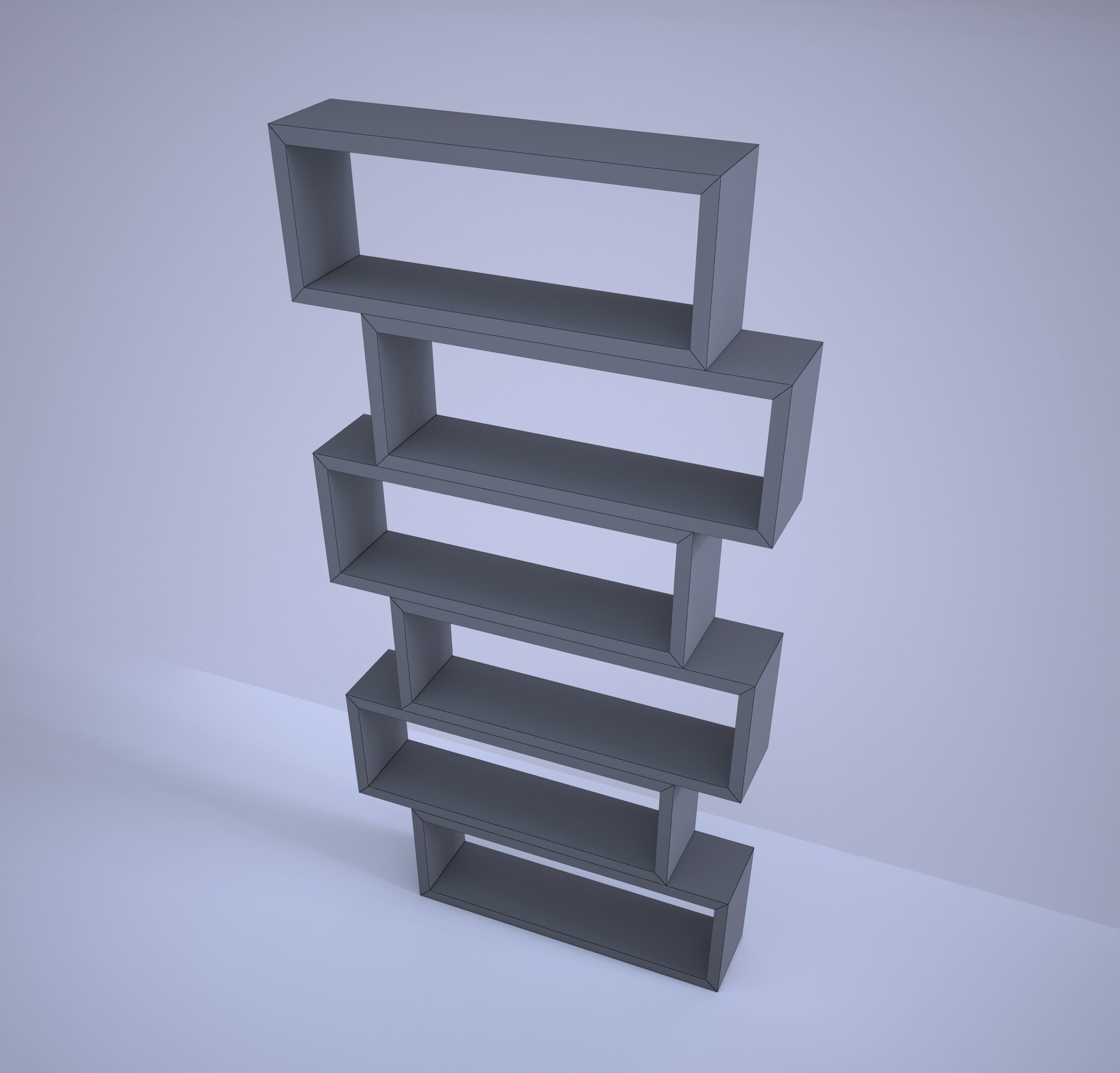 Shelving unit Low-poly 3D model_6