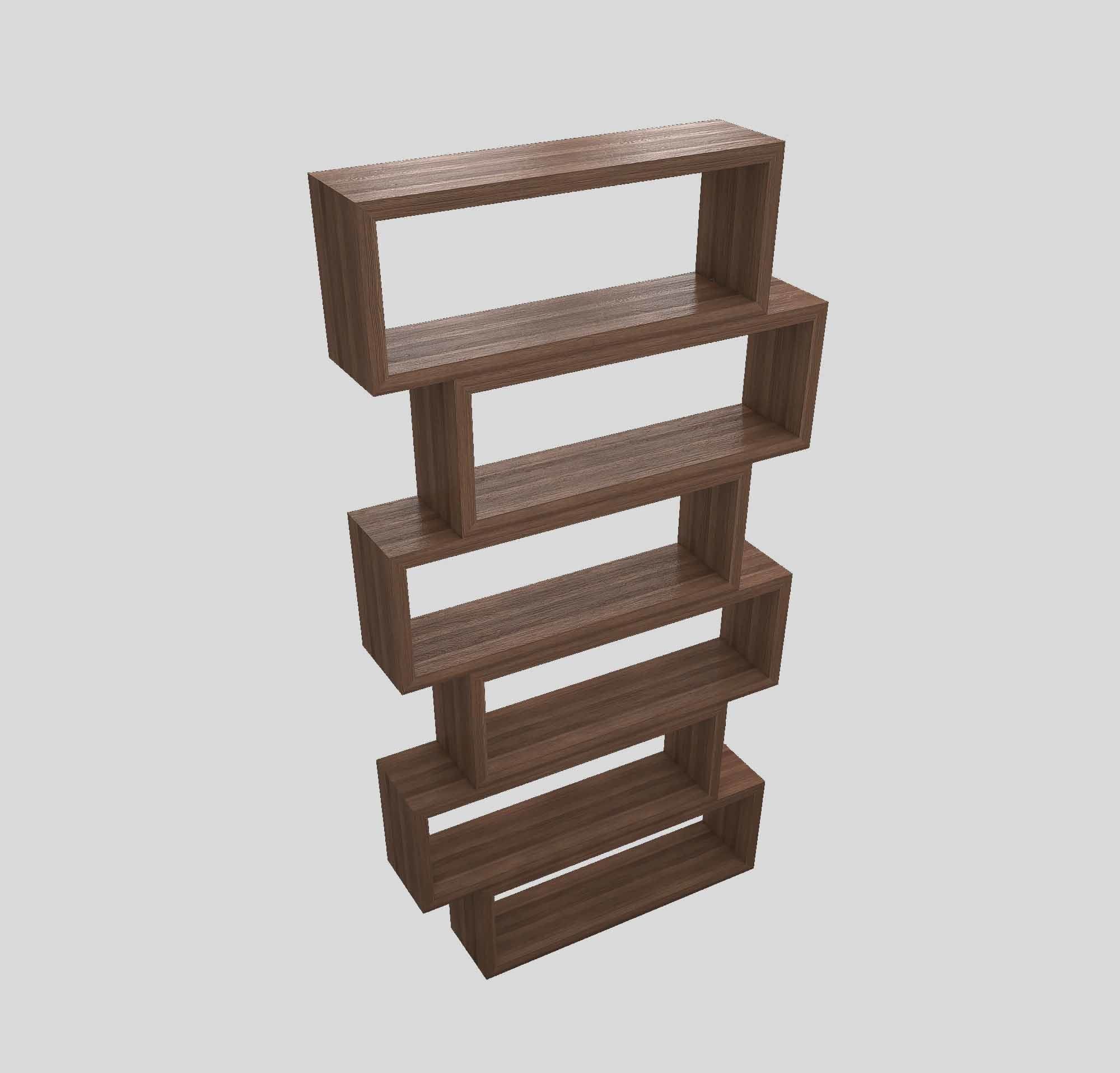 Shelving unit Low-poly 3D model_2