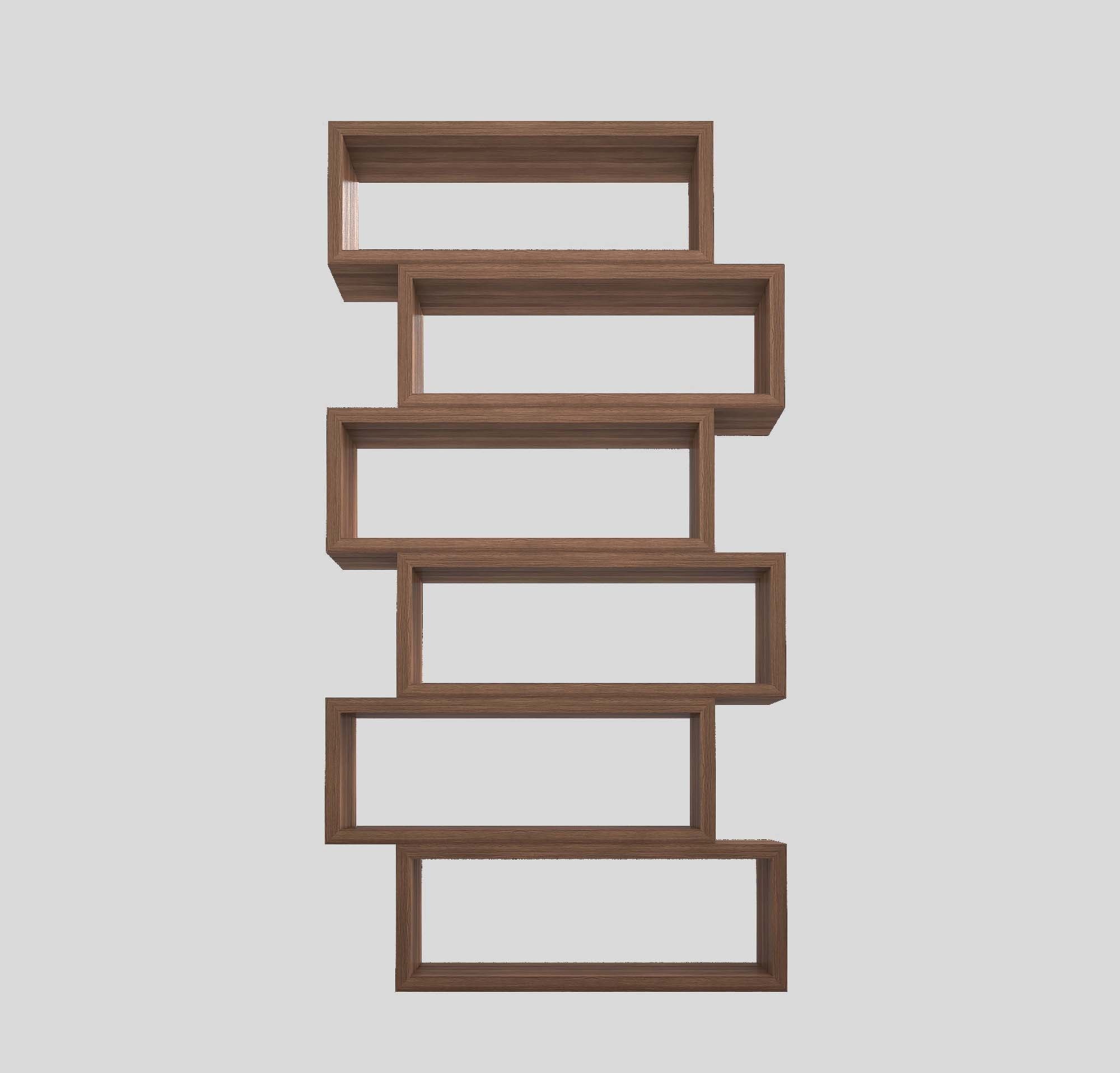 Shelving unit Low-poly 3D model_4