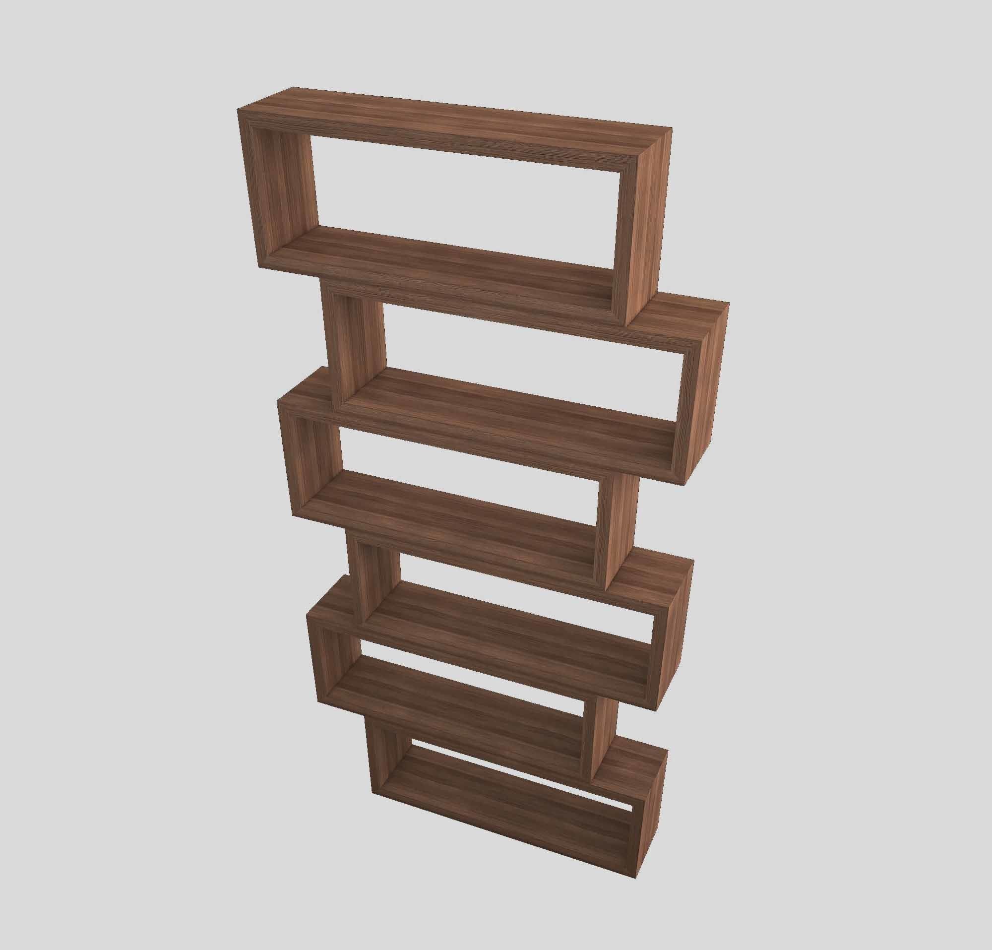 Shelving unit Low-poly 3D model_1