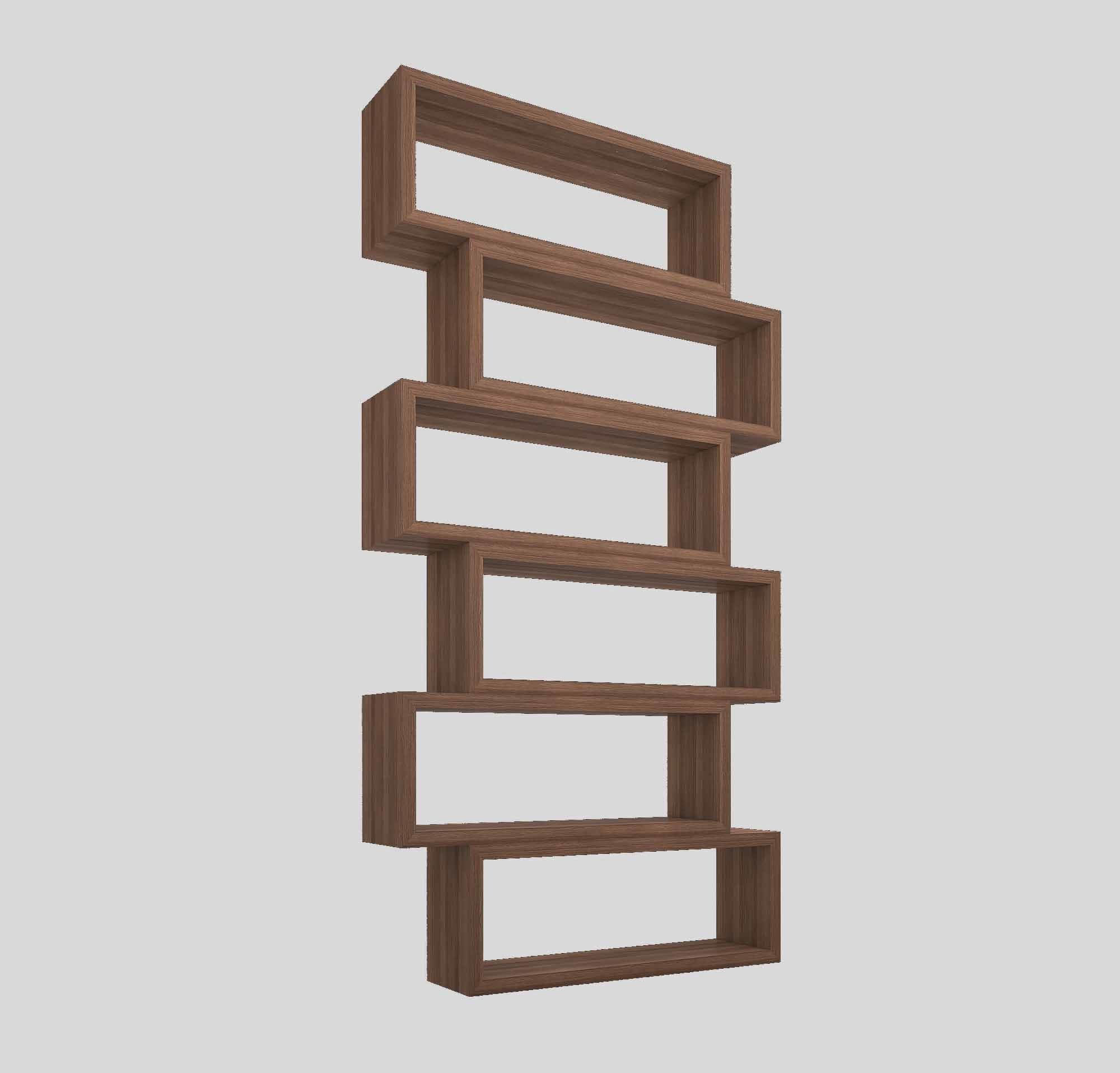 Shelving unit Low-poly 3D model_3