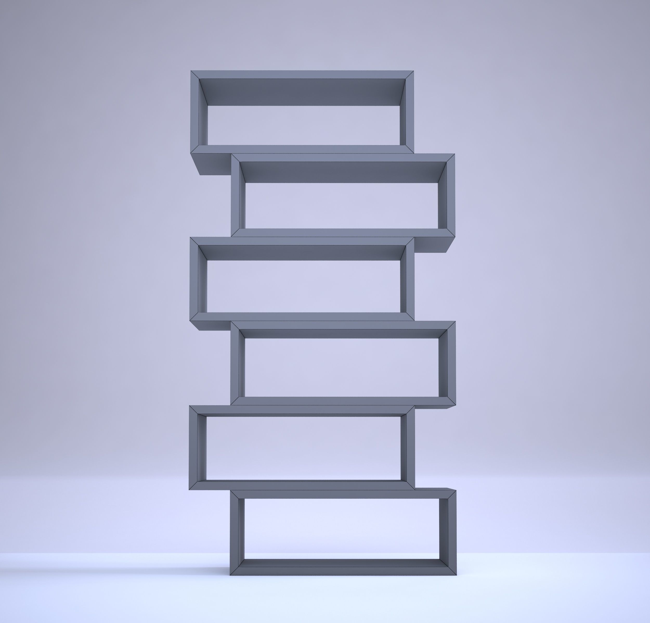 Shelving unit Low-poly 3D model_9