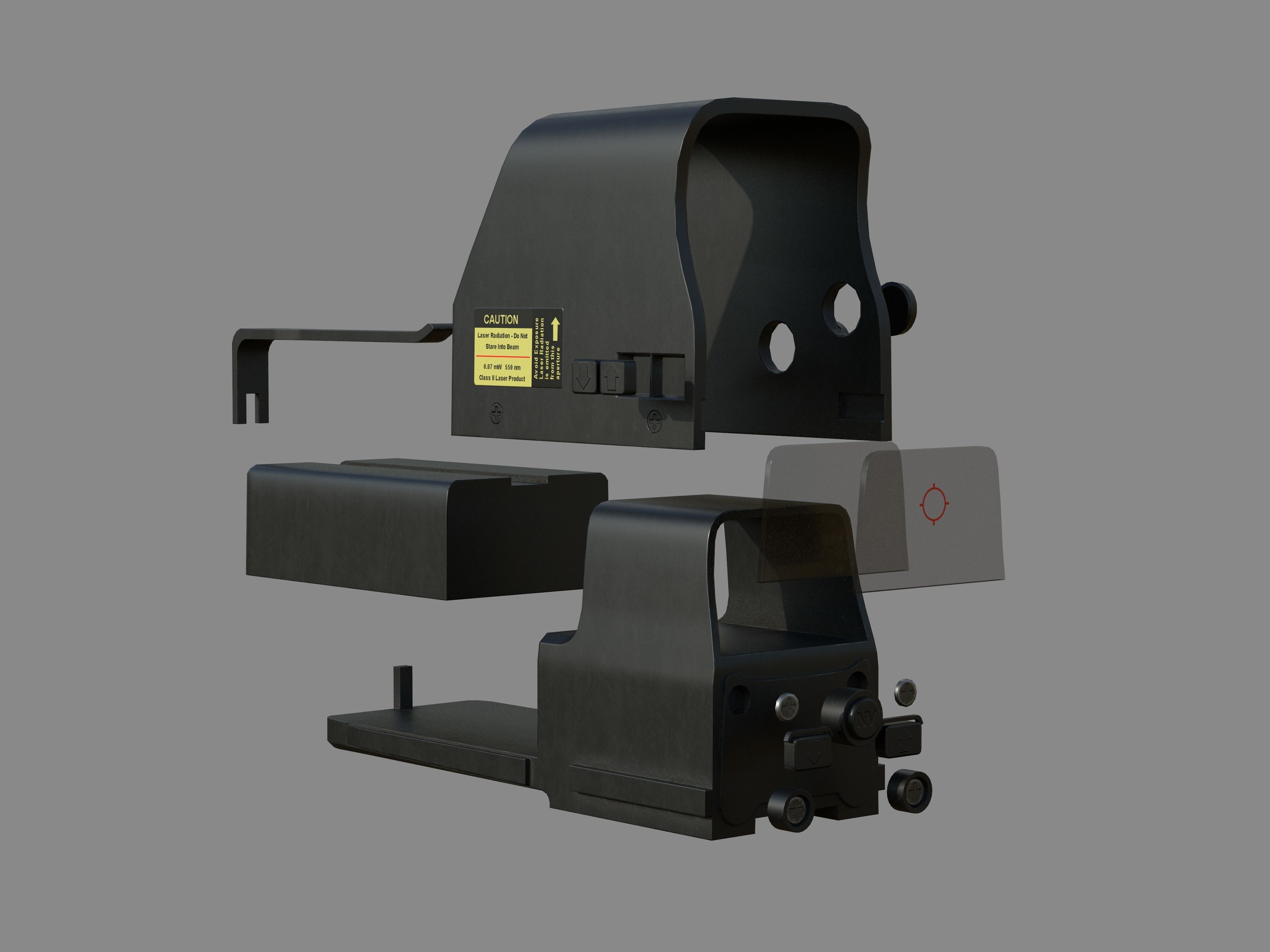 Weapon - Scope - 03 - HoloSight Low-poly 3D model_15